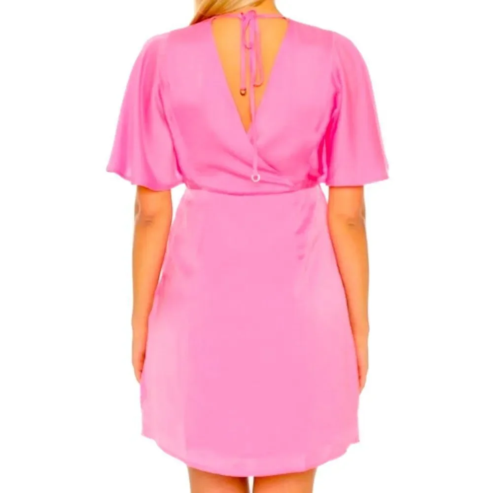 🆕 Pink Cap Sleeve V-Neck Minidress - Picture 4 of 4